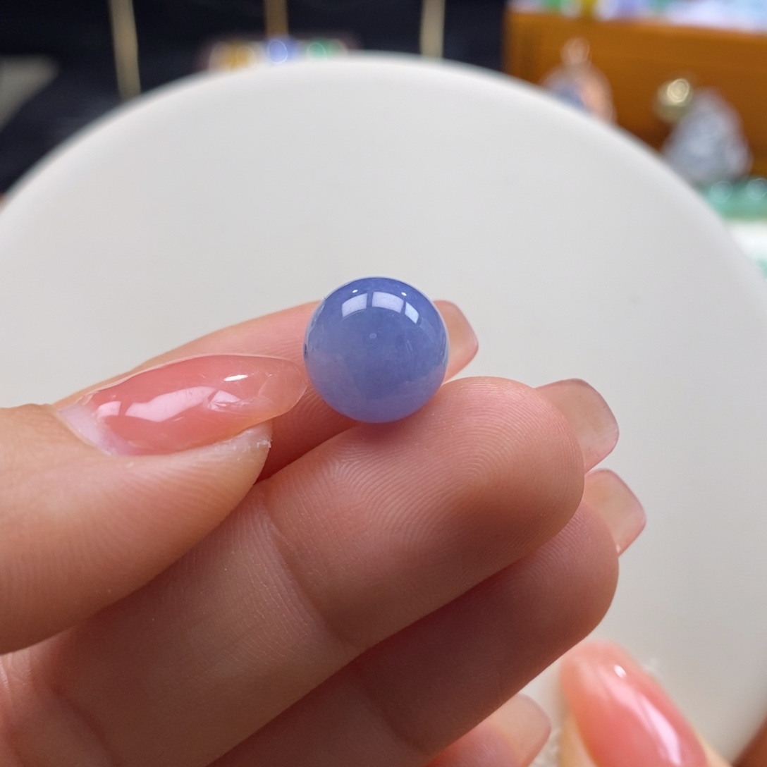 翡翠吊坠(不含链)未镶嵌翡翠蓝紫圆珠