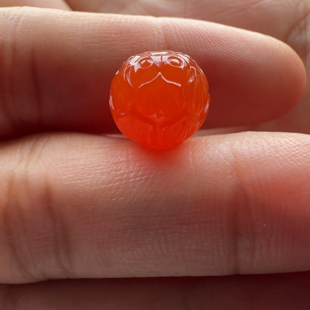 南红玛瑙未镶嵌莲花珠10.3