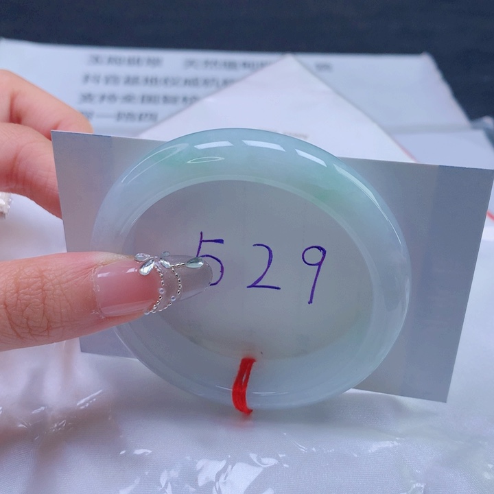 翡翠未镶嵌手镯圈口5253