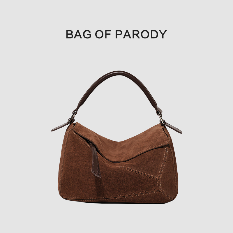 bag of parody几何包真皮秋冬2025新款手拿斜挎高级感大容量包包