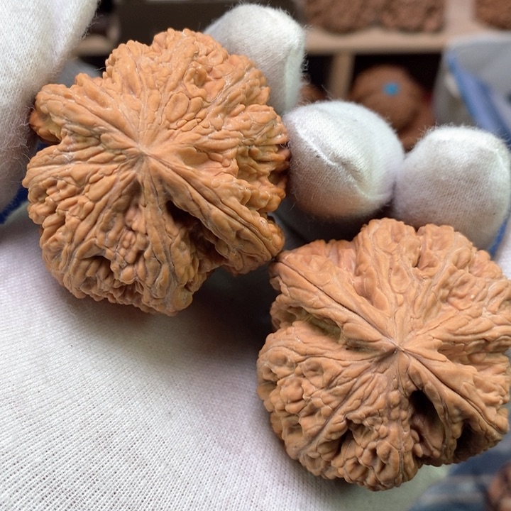 文玩核桃吊坠48全品货头边肚同尺山地红皮原桩62克大粗筋