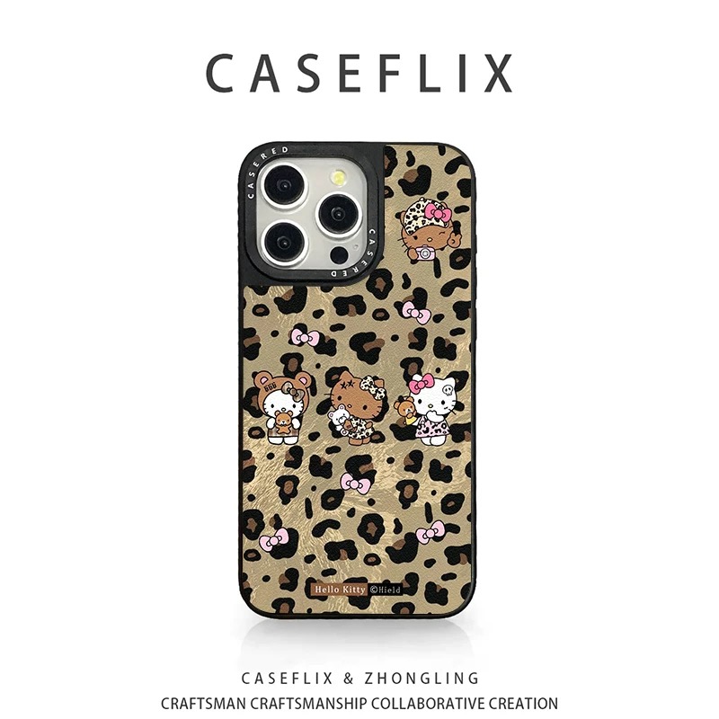 潮牌kt豹纹凯蒂猫适用苹果手机壳小众高级iPhone17/16promax