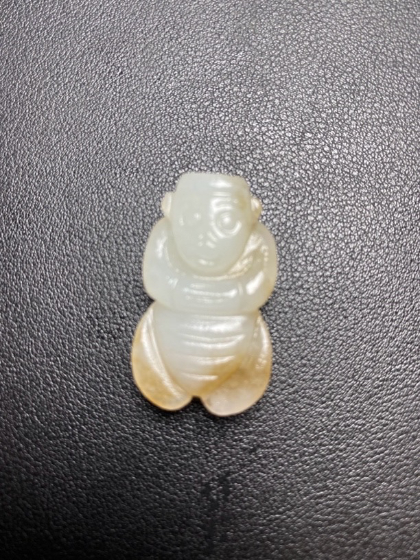 上等和田玉白玉贵人挂件老玉古玉玉器手工雕刻时尚复古男士玉佩