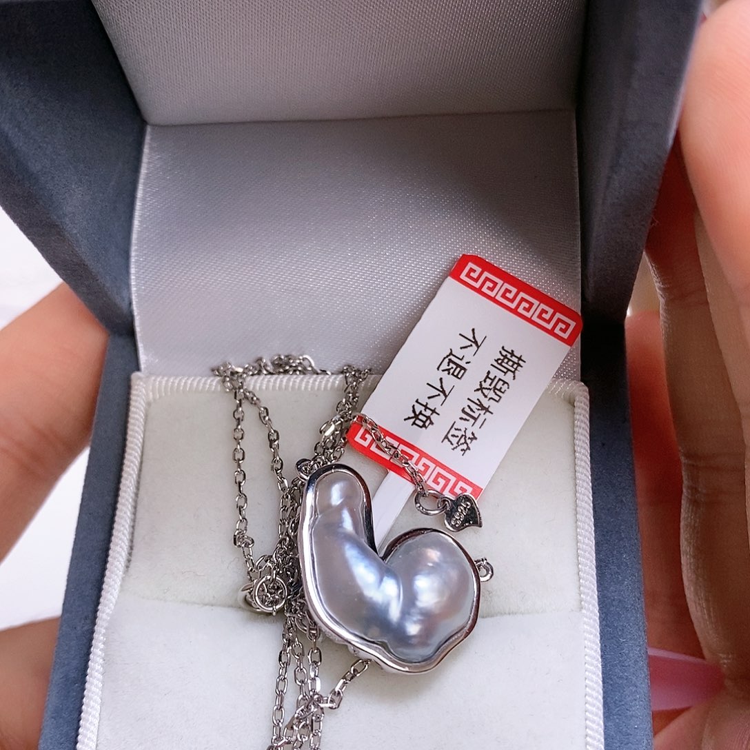 海水珍珠颈饰银S925镶嵌懂****有