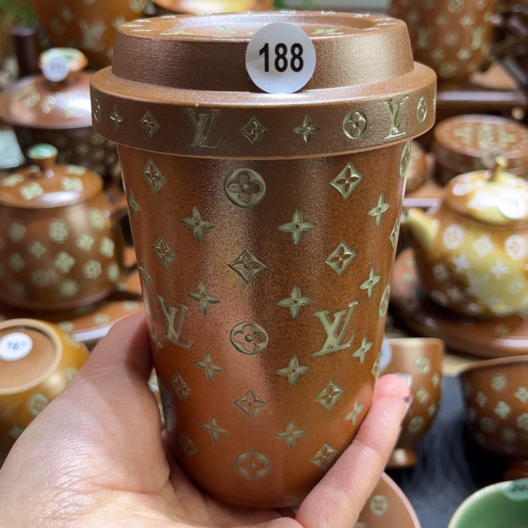 羽***者草木灰老花咖啡杯