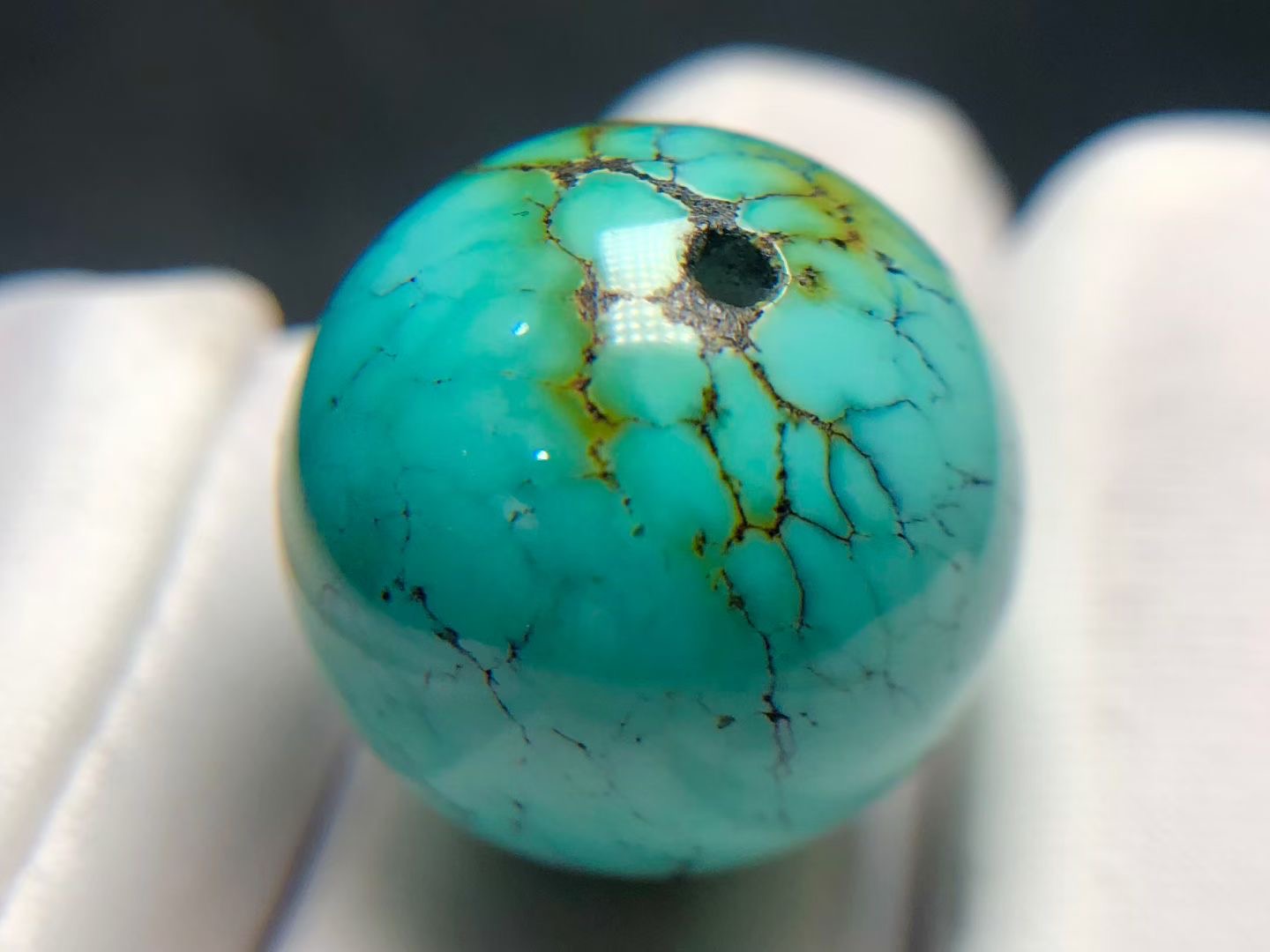 瓷釉级精品特色水波水草纹绿松石卡18+圆珠单珠，高瓷高密，特色款