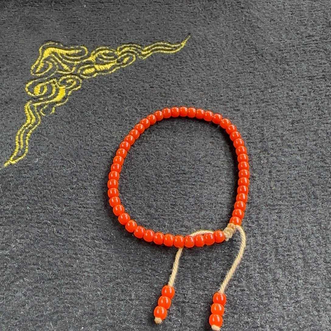 南红玛瑙4mm柿子红老型单圈未镶嵌