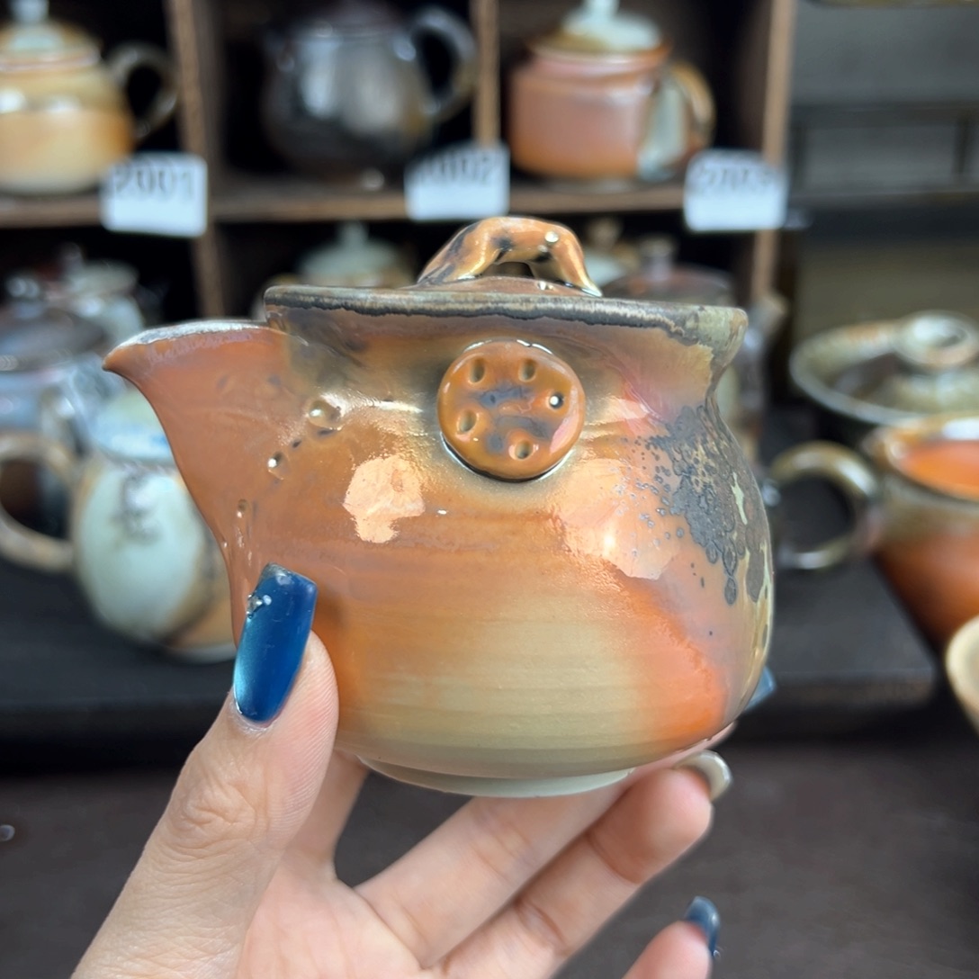 杯柴烧茶器中白宝瓶