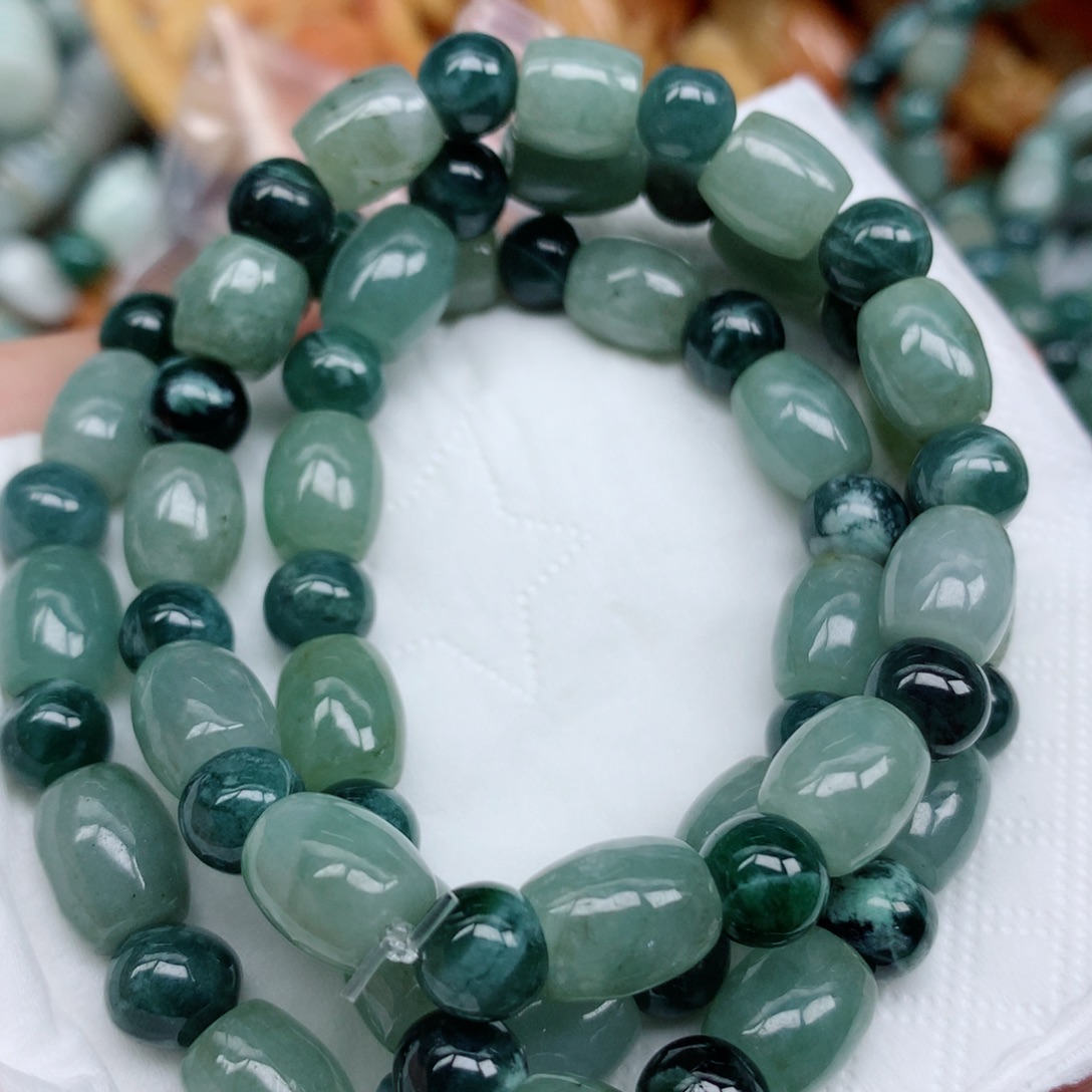 翡翠未镶嵌项链珠子翡翠
