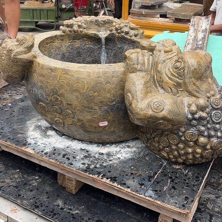 围****灵璧石金钱石金蟾缸