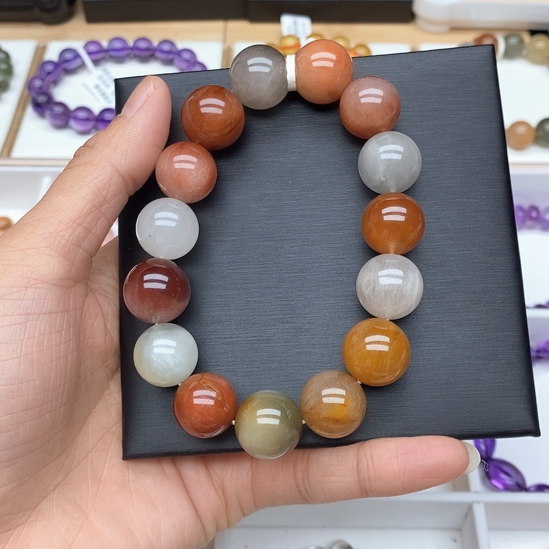 水晶手链未镶嵌雨*霖彩兔毛14