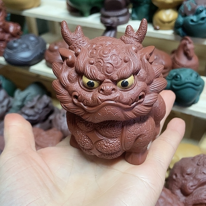 允***爹紫砂茶宠宜兴紫砂麒麟