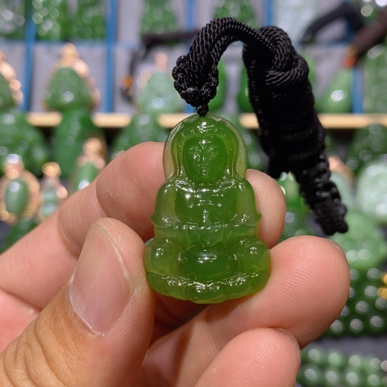 【闪购商品】和田玉吊坠(不含链)未镶嵌阳绿观音