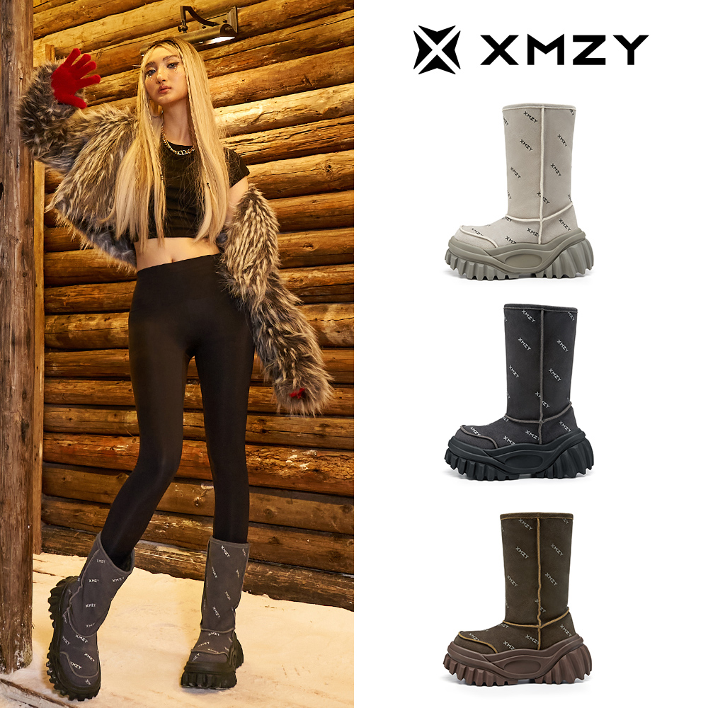 XMZY【柏林冬雾】25冬季百搭时尚防滑厚底潮流中筒羊毛雪地靴加绒女
