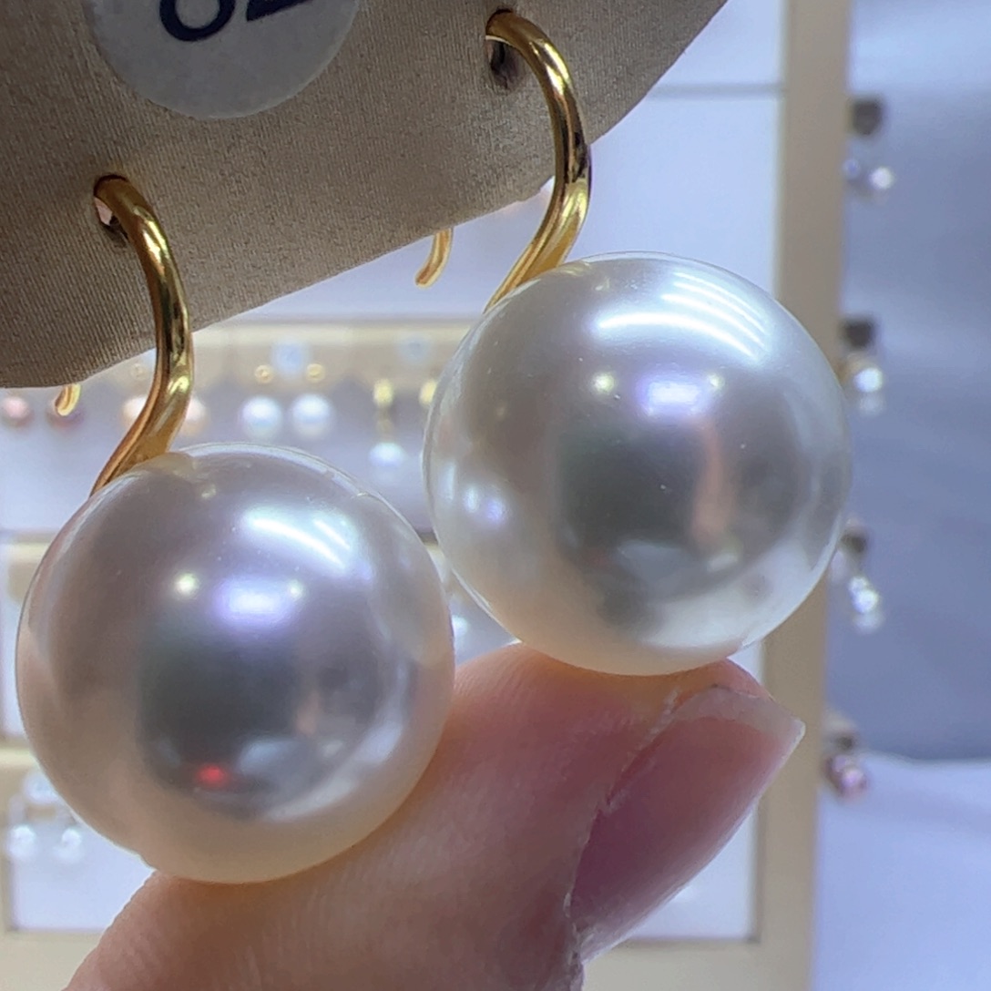 银S925镶嵌淡水珍珠耳饰