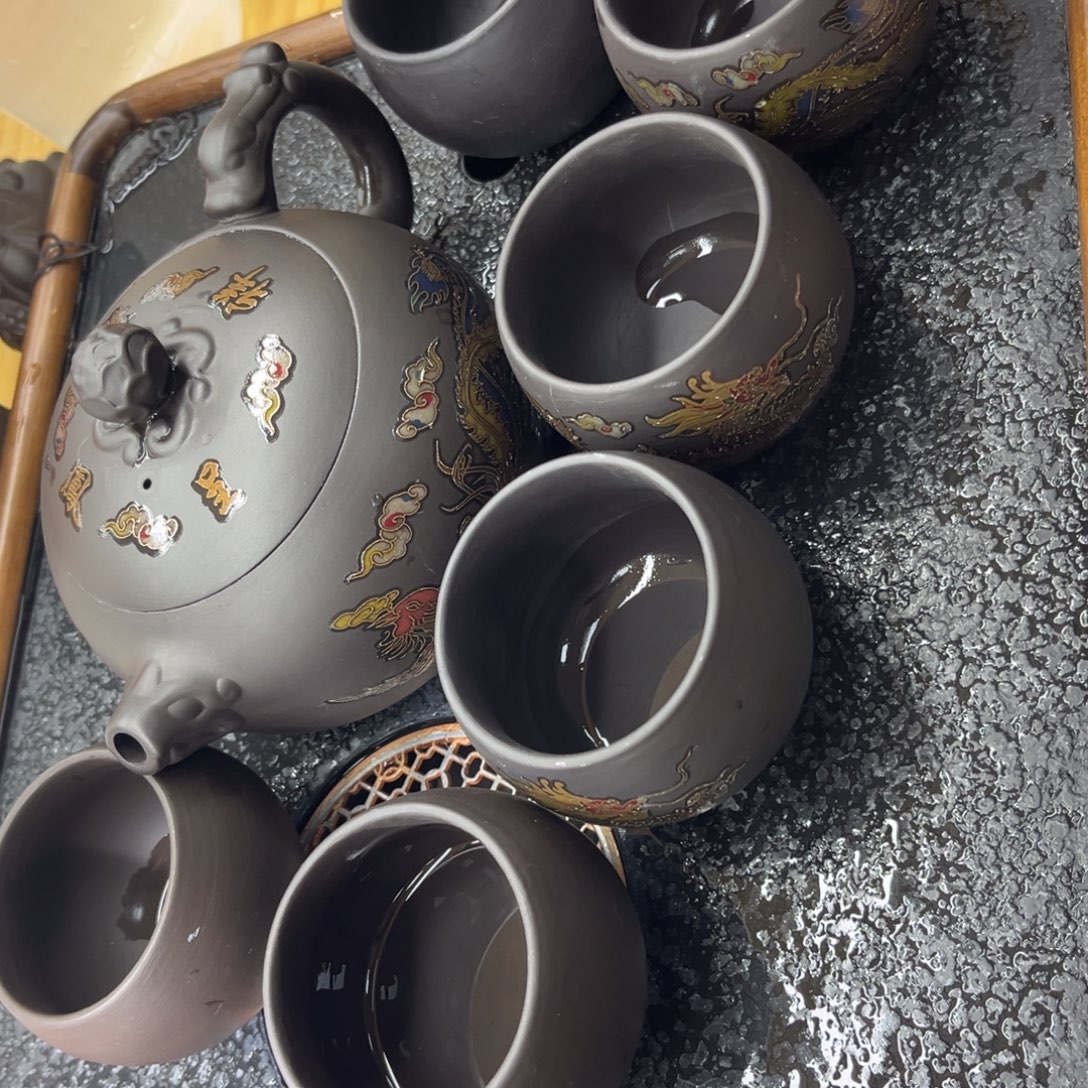 茶壶紫砂紫砂壶500cc6杯