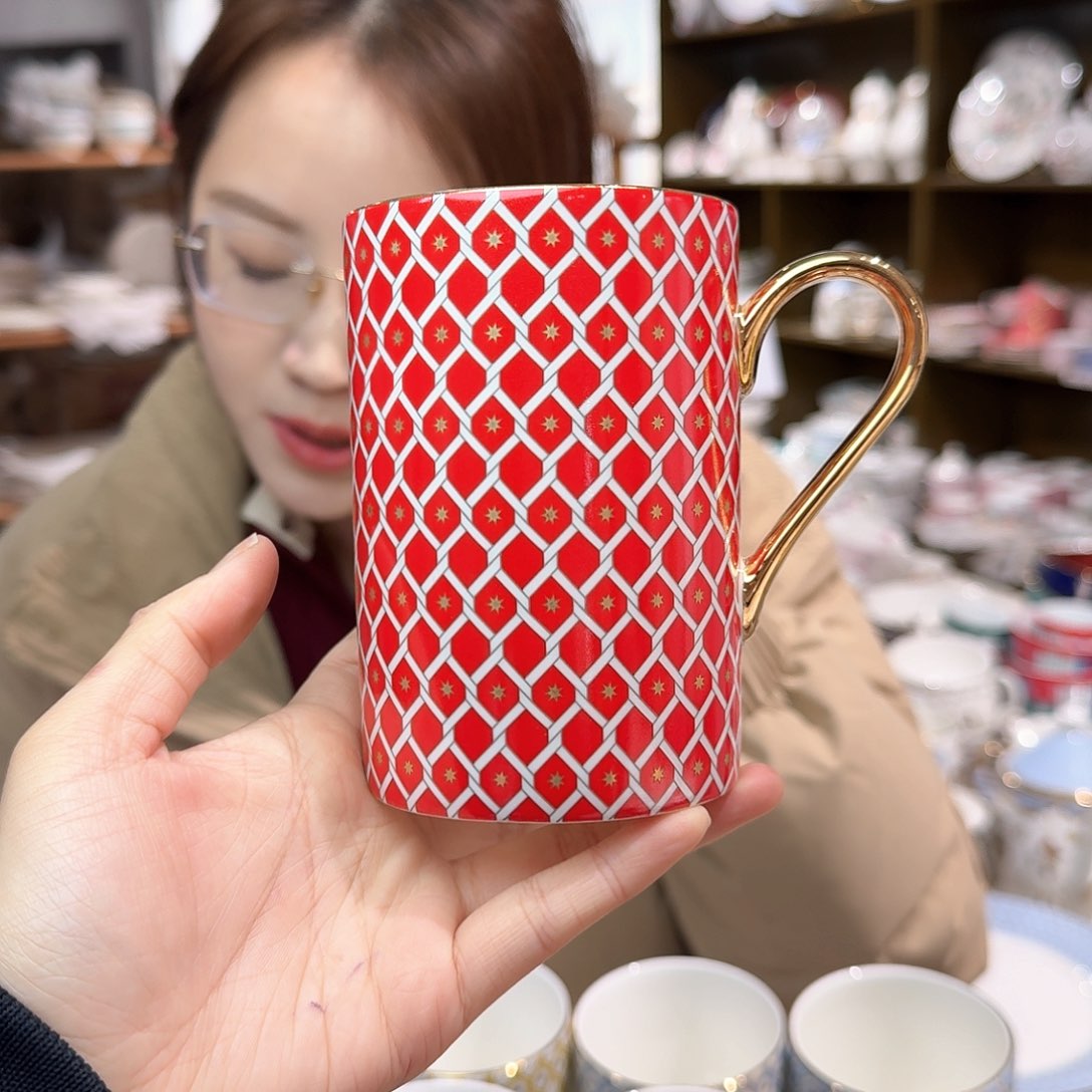 瓷鹅黄原单马克杯一个400ml微瑕