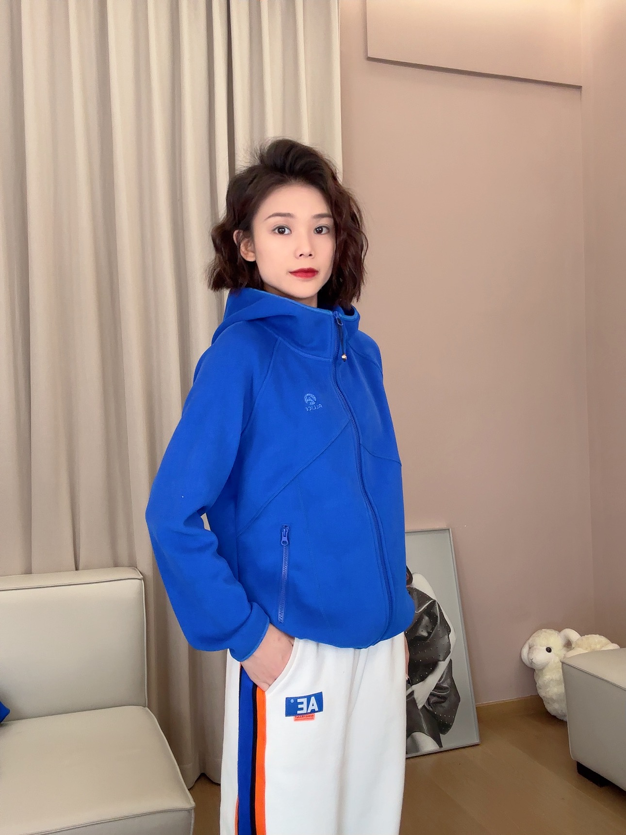 【蒲公樱】新设计款式防风保暖连帽开衫外套