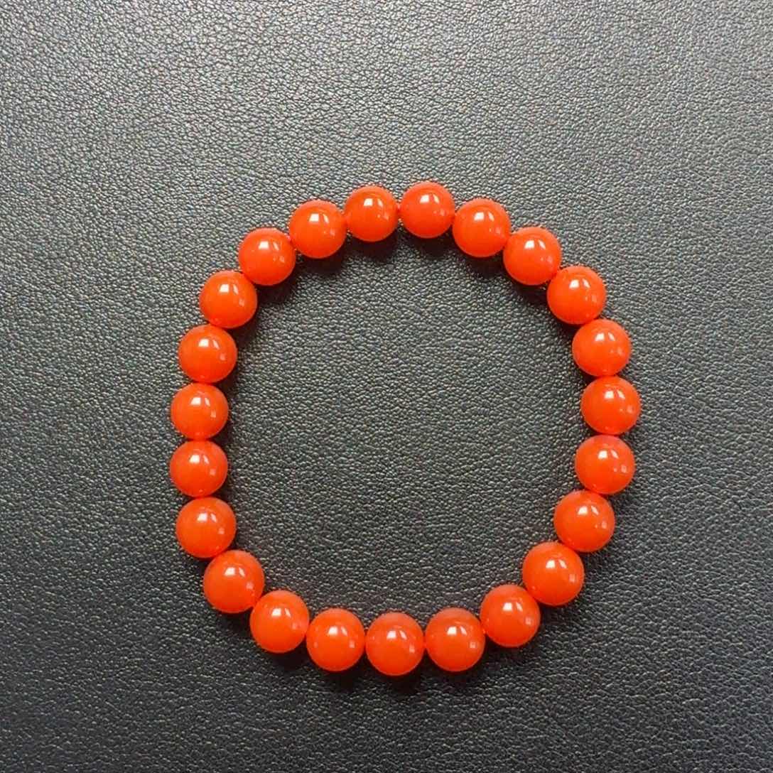 南红玛瑙未镶嵌圆珠手串8+