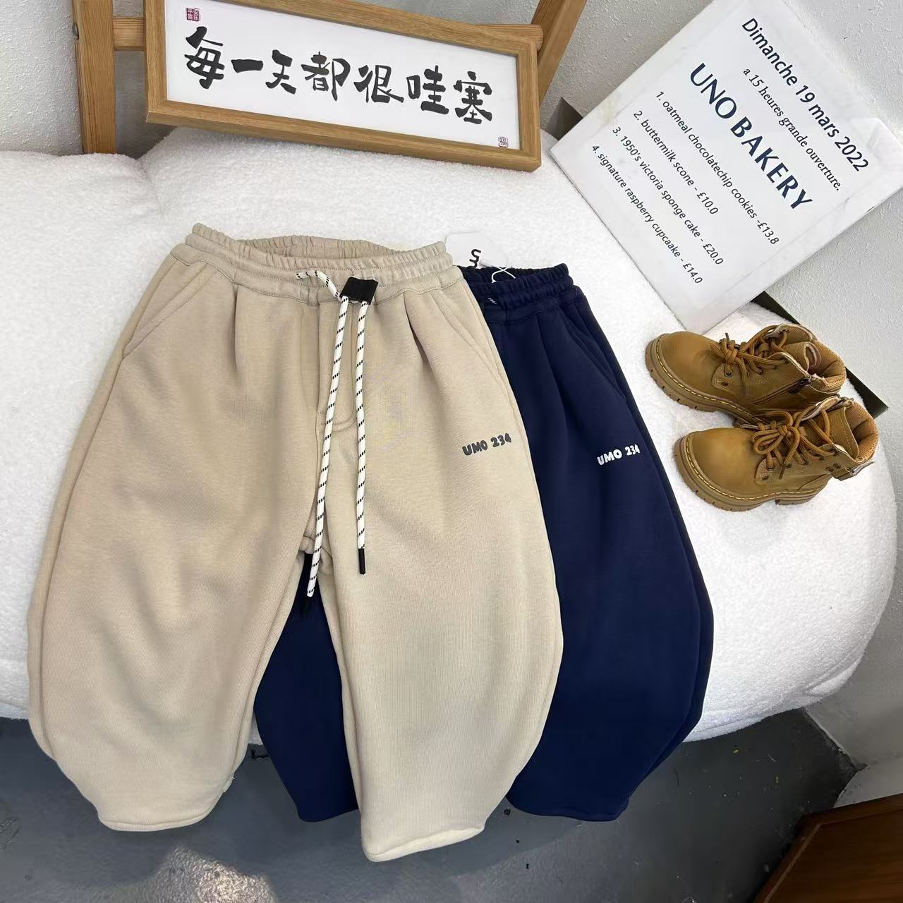 【LAOHE】KZ-24111双色弯刀休闲裤加绒百搭加厚韩版秋冬ol冬款纯色