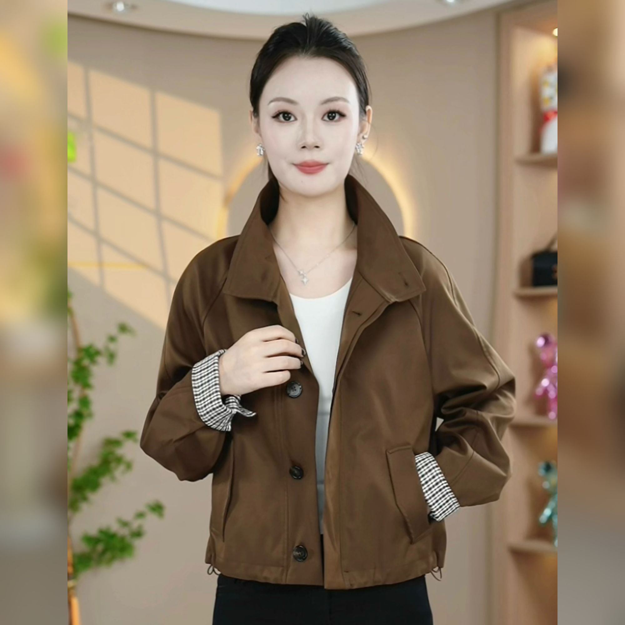 2025秋季新款洋气女士显瘦百搭时尚休闲韩版减龄短款宽松外套