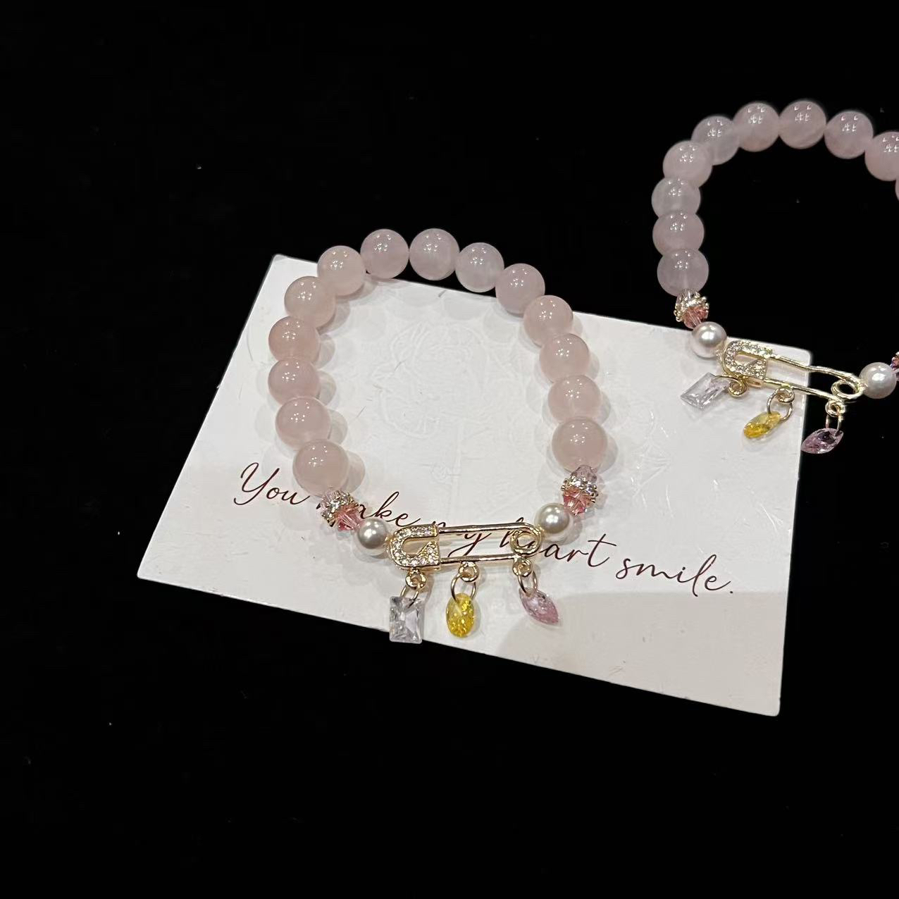 F840 西柚粉设计款手串 多样性发一