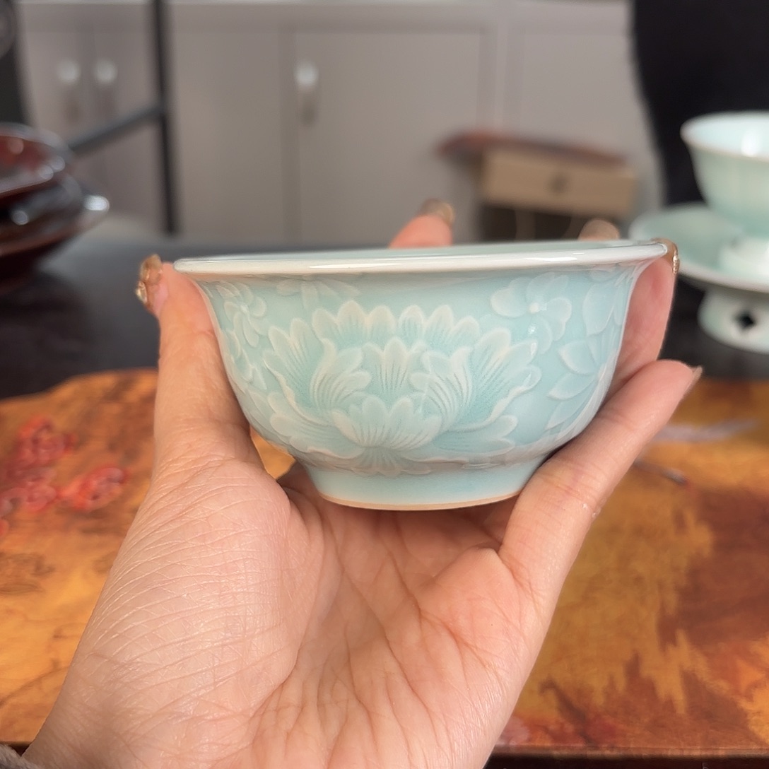 龙泉云间青瓷小米茶器