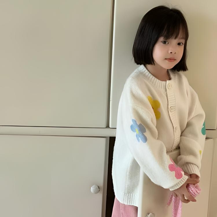 秋冬女童毛衣奶白色 9316蕊系