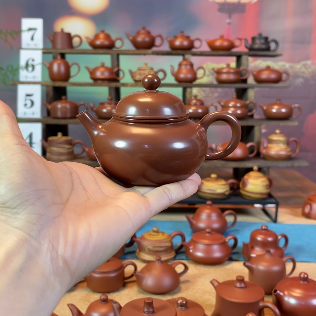 茶壶紫砂大*潮州手工手拉朱泥水磨容天壶