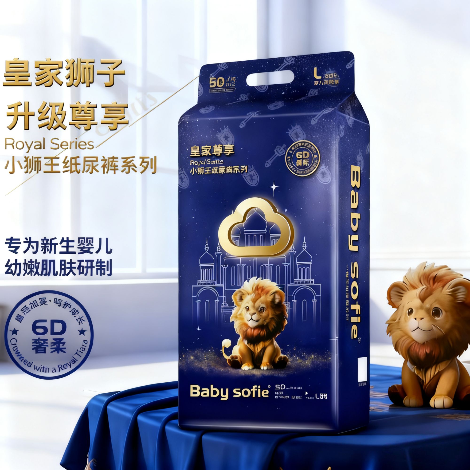 【官方破价】皇家尊享小狮王系列超薄干爽整夜新生儿纸尿裤拉拉裤