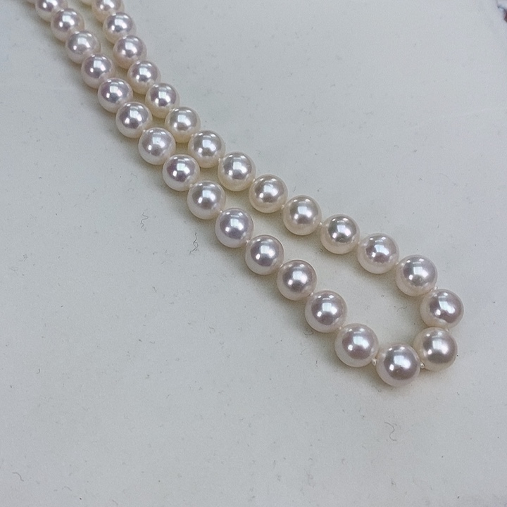 淡水珍珠颈饰银S925镶嵌9左右无核正圆珍珠项链小毕业级