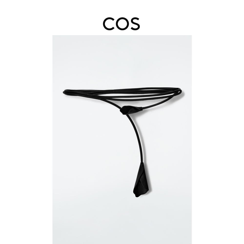 COS女士 花卉饰皮革腰带黑色2025夏季新品1269801001