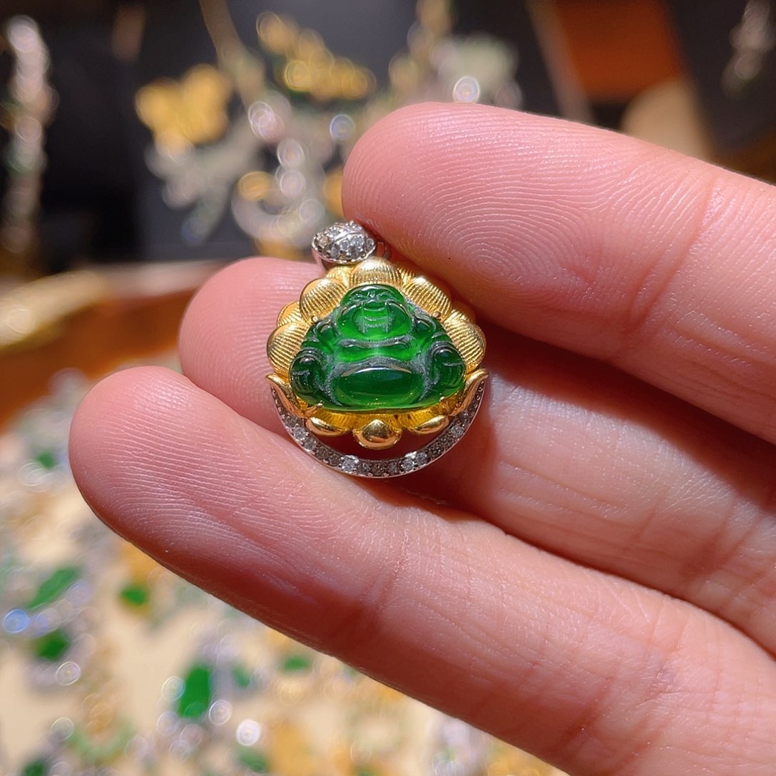 翡翠吊坠(不含链)银S925镶嵌