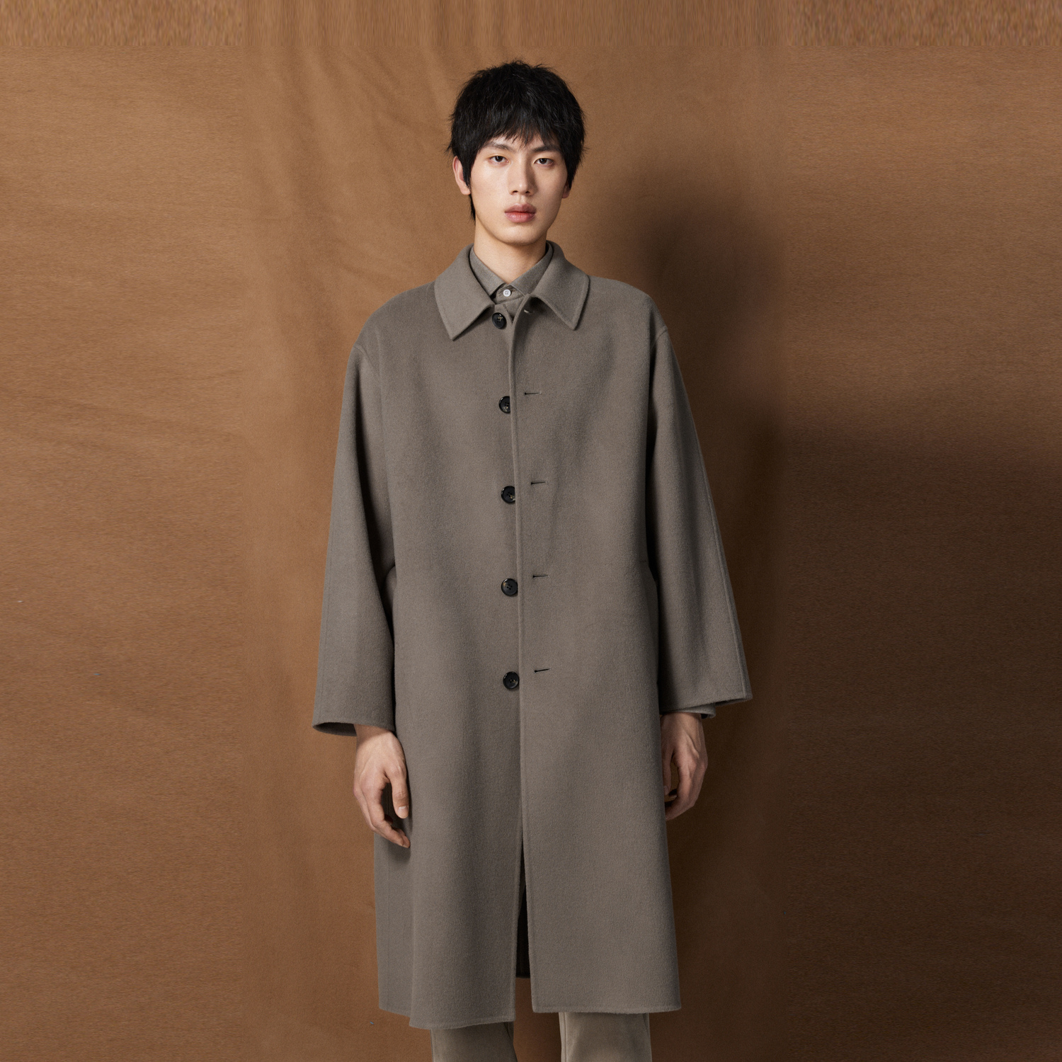 MM麦檬男装绵羊毛中长款休闲大衣