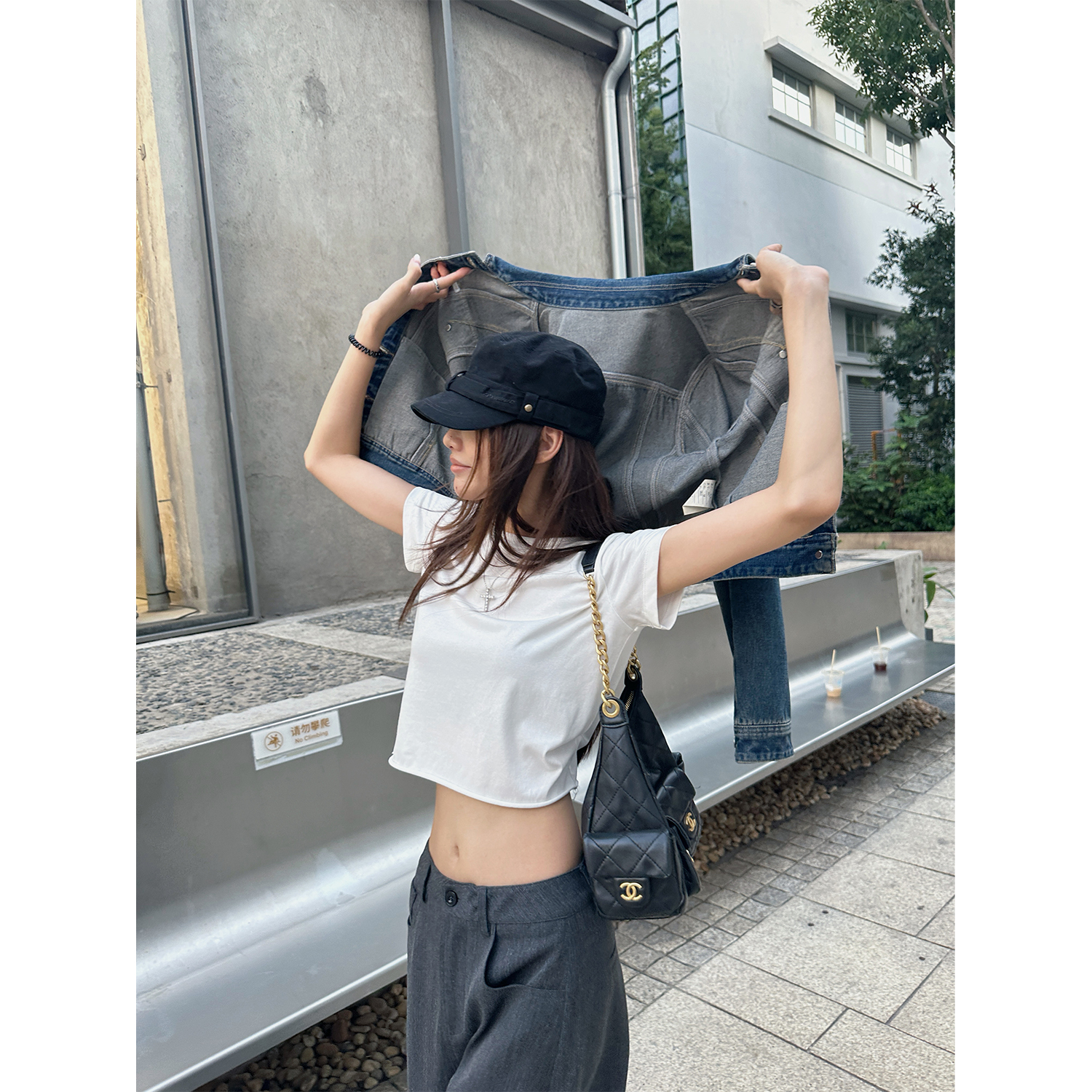 DYANGJUN【卷边t】卷边短袖百搭t