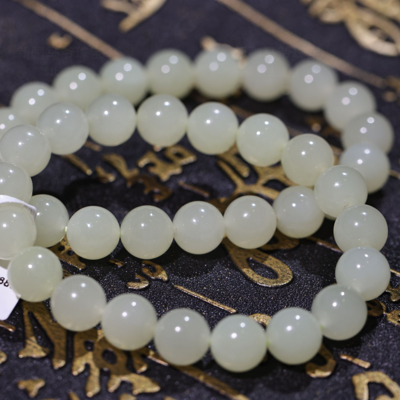 【新疆马爷珠宝】黄玉浅黄色手串卡10