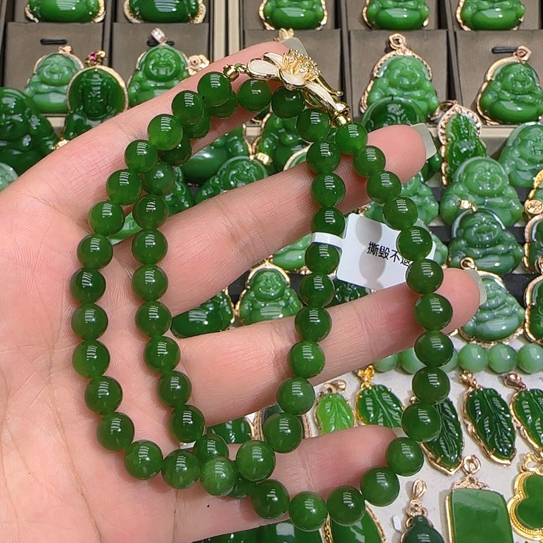 和田玉（碧玉）项链未镶嵌