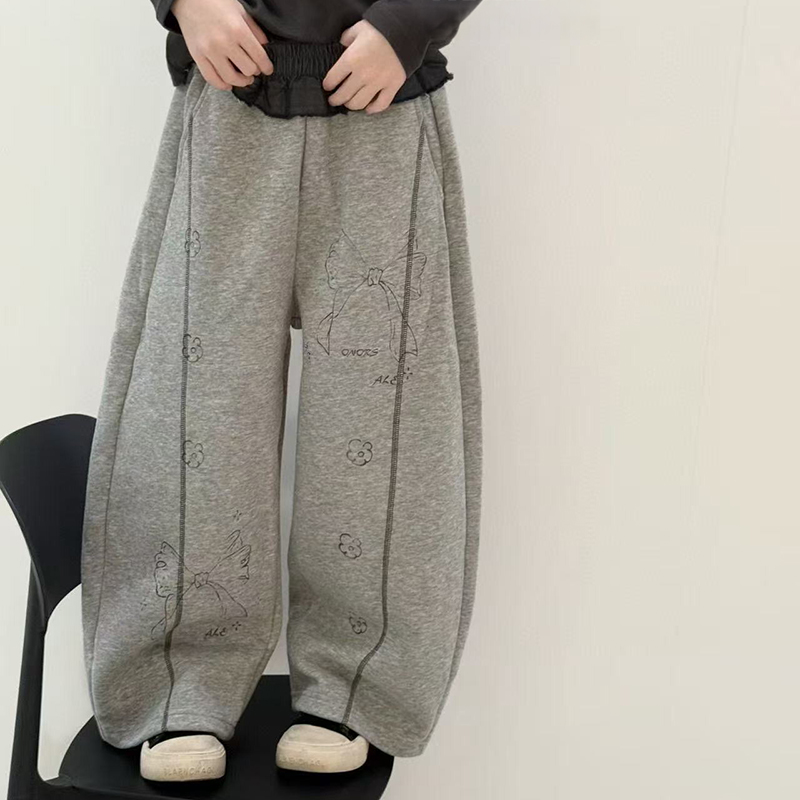 女童秋季卫裤新款女孩洋气长裤童装秋冬拼色裤子束脚裤休闲直筒裤