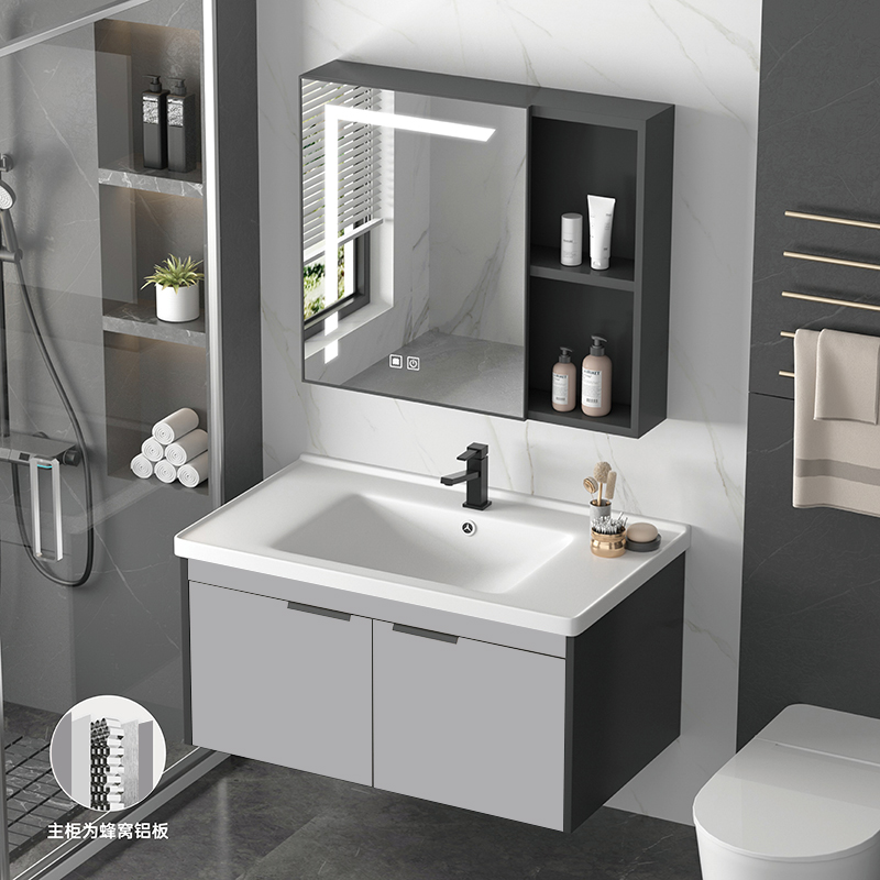 40宽加厚卫浴室柜组合太空铝蜂窝洗脸盆柜洗手洗漱台盆陶瓷一体盆