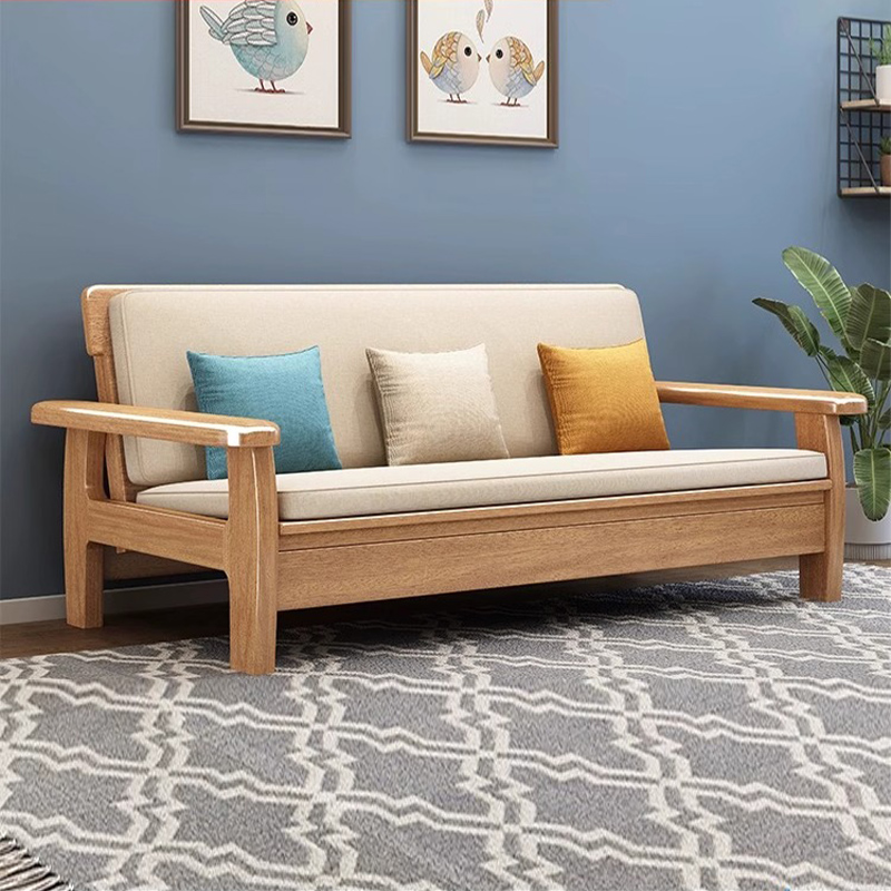 中式实木沙发实木沙发床小户型客厅现代家用折叠一体两用折叠床