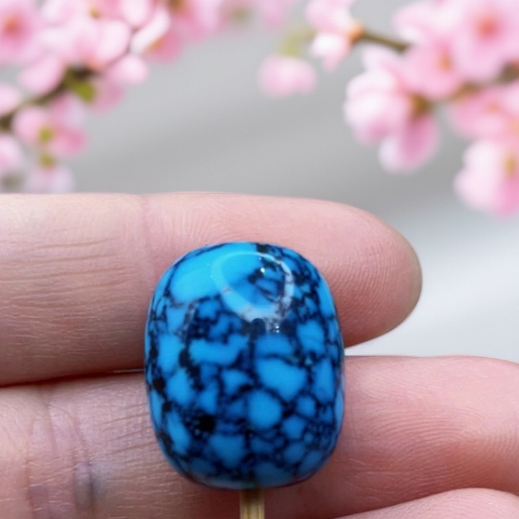 湖北原矿知己绿松石老型珠文玩手串配饰