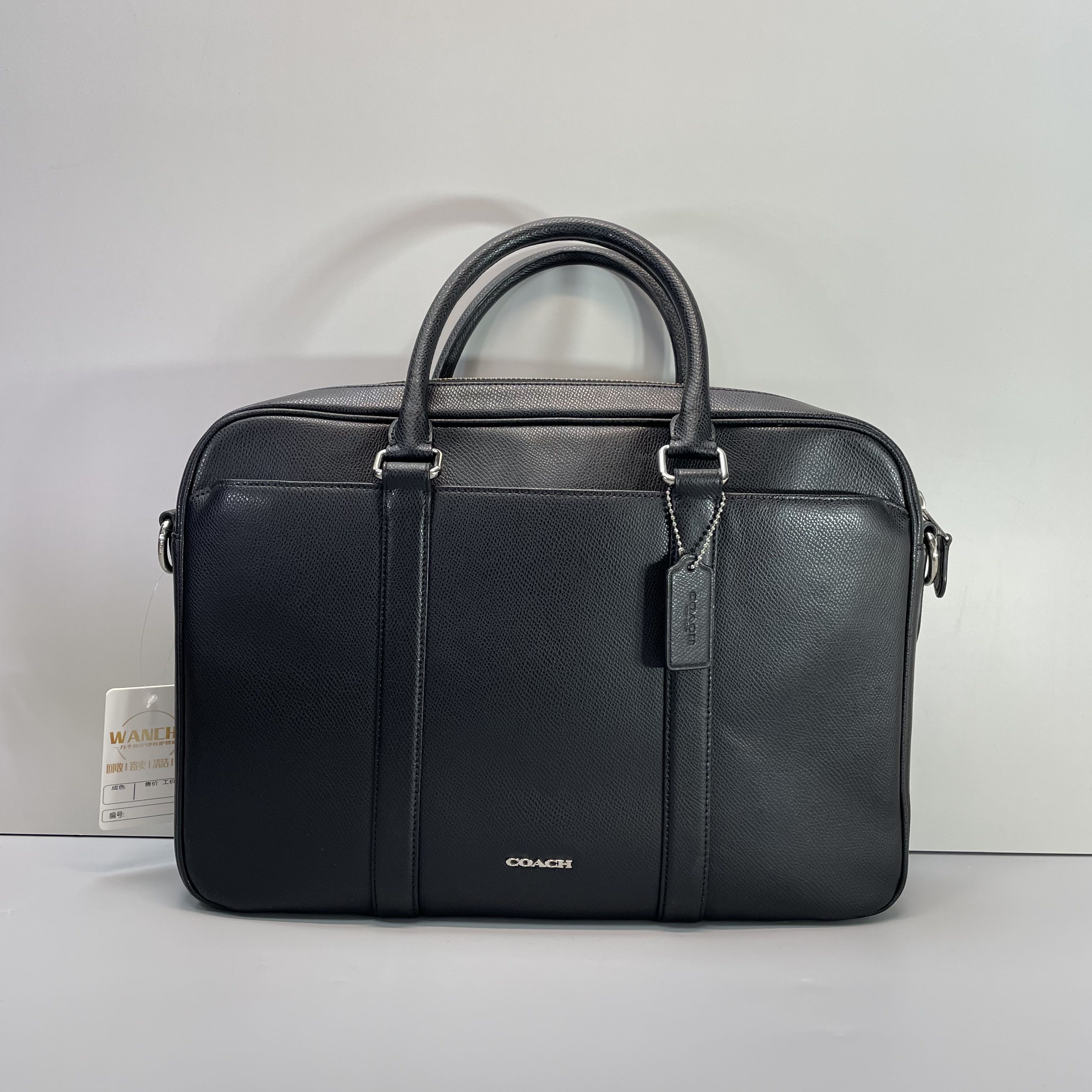 95新 COACH/蔻驰 小林/男士黑色公文包40*28*7cmB021913