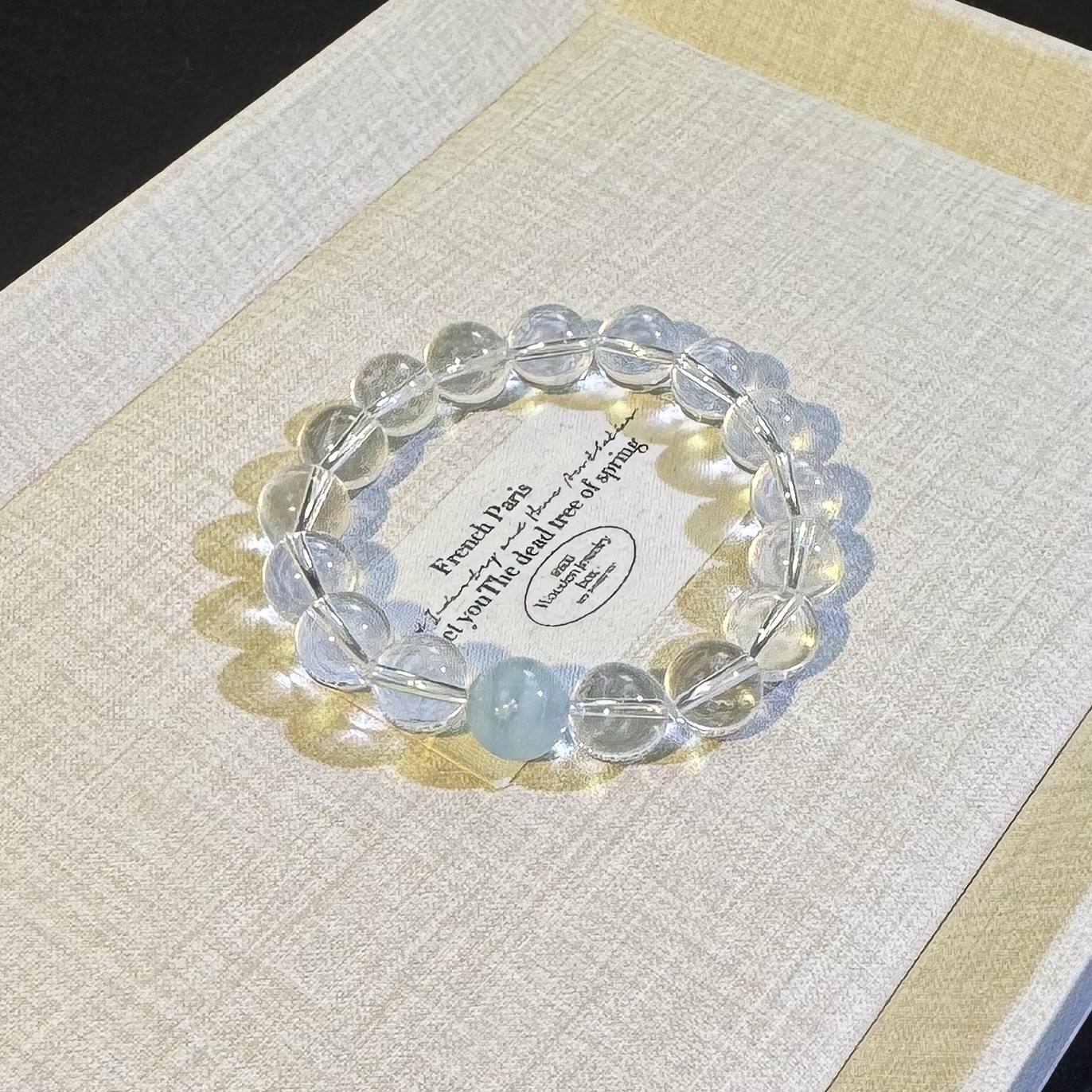 yy001【赵露思同款】白水晶珠串海蓝宝天然水晶手串