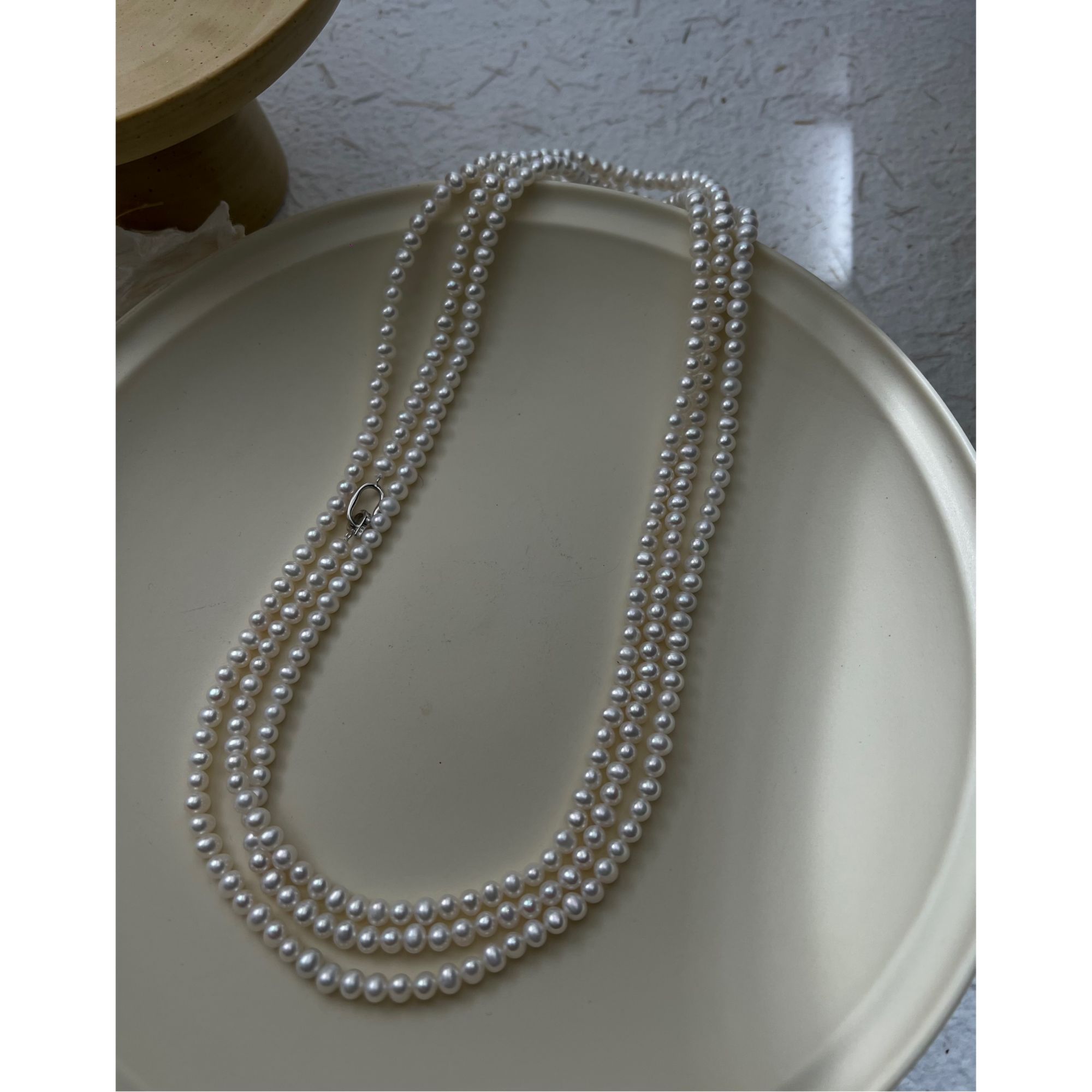 JUNMU天然淡水珍珠毛衣链长款无核珍珠项链160cm秋冬高级叠戴颈链