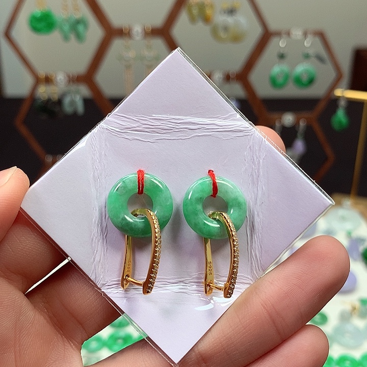 翡翠耳饰未镶嵌翡翠耳环