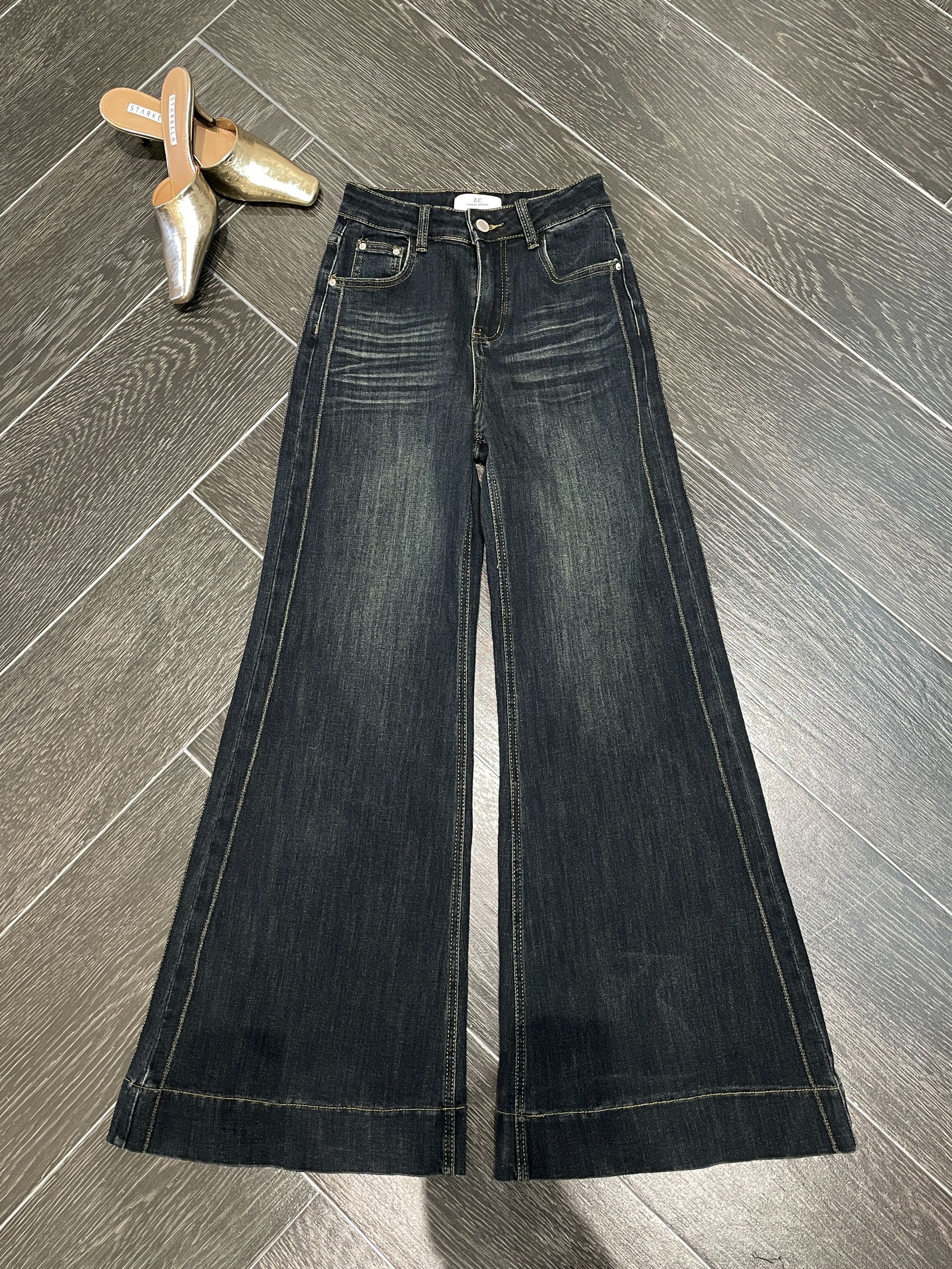 大气元（裤子）复古气质显腿大喇叭裤