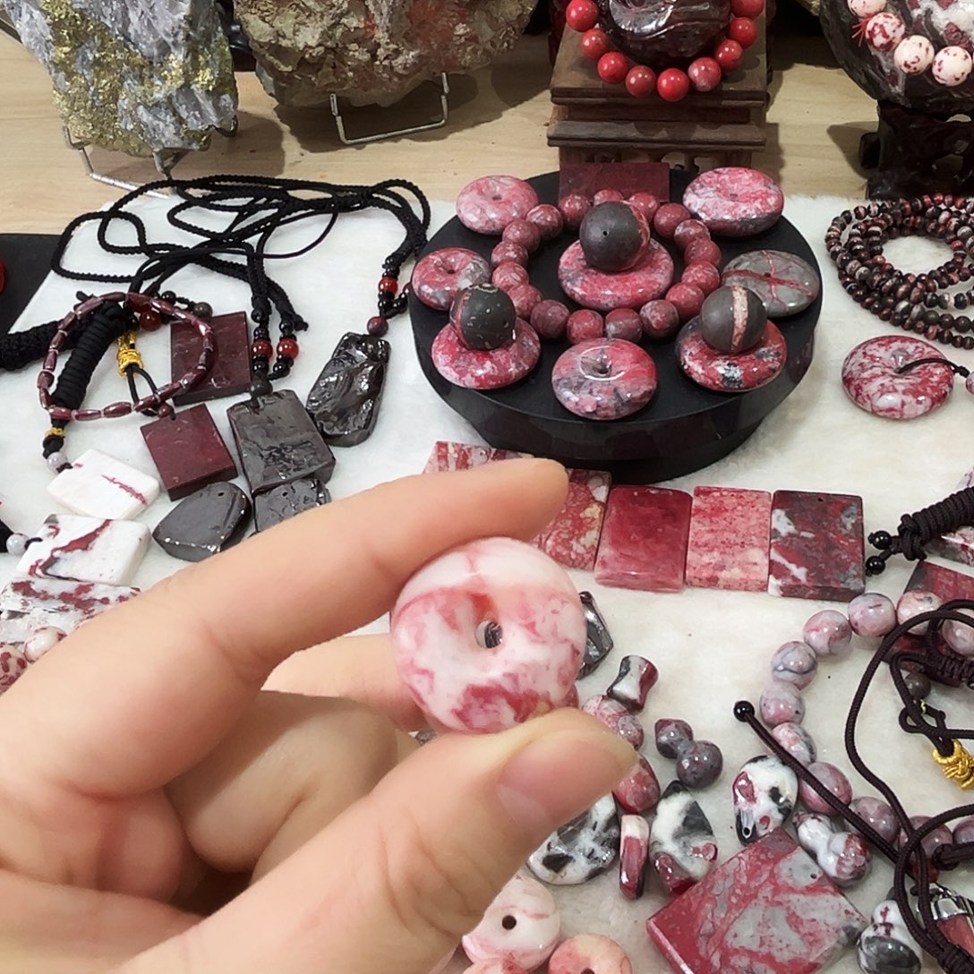 天然辰砂福利朱砂平安扣