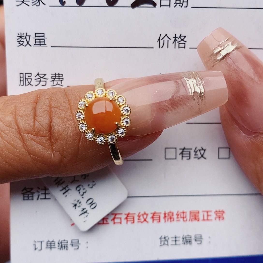 翡翠戒指银S925镶嵌戒指