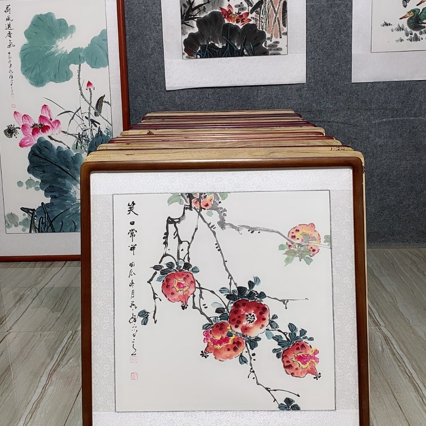 【闪购商品】国画书画作品带框65×65厘米