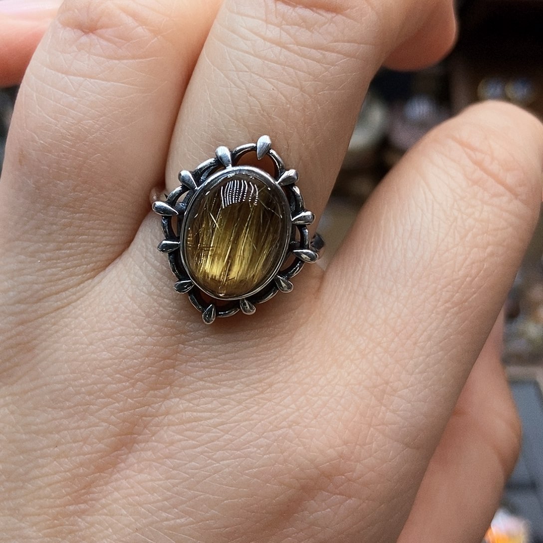 水晶戒指银S925镶嵌琪**窝